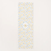Monogram Blue Yellow Grey Scandinavian Pattern Yogamatte (Vorderseite)