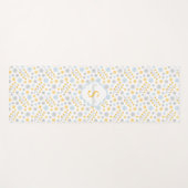 Monogram Blue Yellow Grey Scandinavian Pattern Yogamatte (Vorderseite (Horizontal))