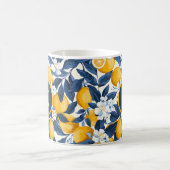 Monogram Blue Yellow Lemon Citrus Kaffeetasse (Mittel)