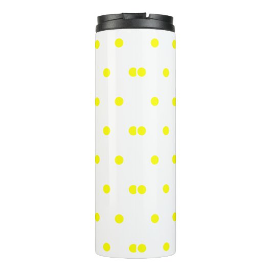 Monogram Blue Yellow Polka Dots Thermosbecher (Rückseite)