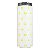 Monogram Blue Yellow Polka Dots Thermosbecher (Rückseite)