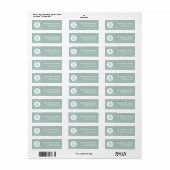 Monogram BlueGreen White Polka Dot Address Label (Vorne)