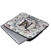 Monogram, blühend zeichnend Rosa-Gerbera-Molsen Laptopschutzhülle (Vorne Knopf)