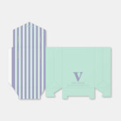 Monogram Bluish Lila Stripes Green Fevor Box Geschenkschachtel (Ungefaltet)