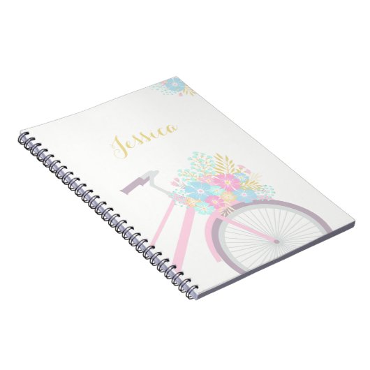 Monogram Blume Bicycle Notebook (80 Seiten B&W) Notizblock (Rechte Seite)