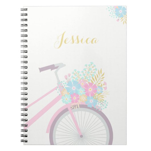 Monogram Blume Bicycle Notebook (80 Seiten B&W) Notizblock (Vorderseite)