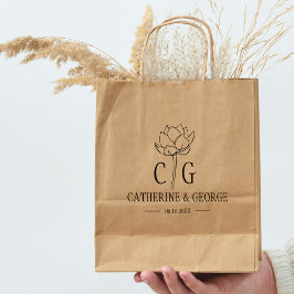 Monogram Blume Custom Wedding Bag Gummistempel