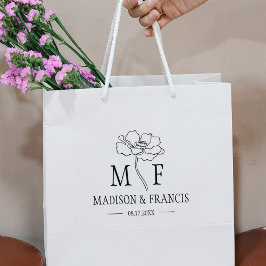 Monogram Blume Custom Wedding Bag Gummistempel