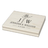 Monogram Blume Custom Wedding Bag Gummistempel (Stempel)