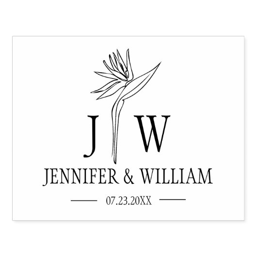 Monogram Blume Custom Wedding Bag Gummistempel (Prägung)