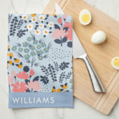 Monogram Blume Elegant Stilvoll Geschirrtuch (Viertel Falte)