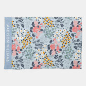 Monogram Blume Elegant Stilvoll Geschirrtuch (Horizontal)