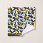 Monogram Blume Elegant Stilvolles Badetuch Set (Waschlappen)