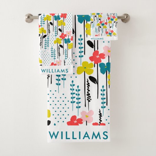 Monogram Blume Elegant Stilvolles Badetuch Set (Insitu)