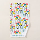 Monogram Blume Elegant Stilvolles Badetuch Set (Handtuch)