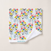 Monogram Blume Elegant Stilvolles Badetuch Set (Waschlappen)