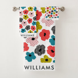 Monogram Blume Elegant Stilvolles Badetuch Set