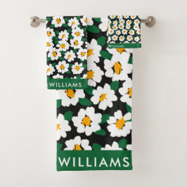 Monogram Blume Elegant Stilvolles Badetuch Set