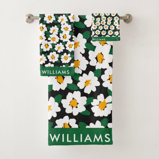 Monogram Blume Elegant Stilvolles Badetuch Set (Insitu)