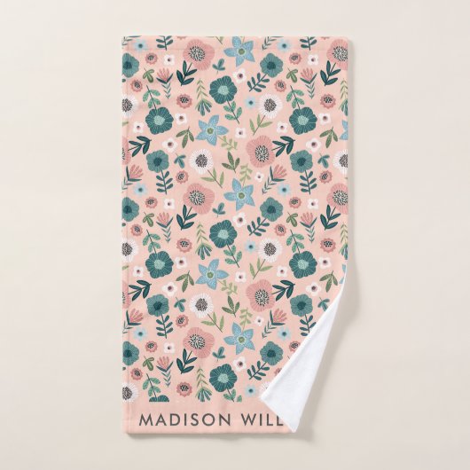 Monogram Blume Elegant Stilvolles Badetuch Set (Handtuch)