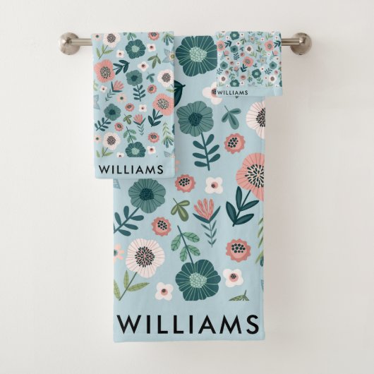 Monogram Blume Elegant Stilvolles Badetuch Set (Insitu)