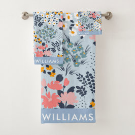 Monogram Blume Elegant Stilvolles Badetuch Set