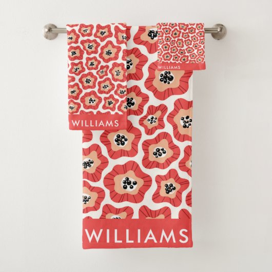 Monogram Blume Elegant Stilvolles Badetuch Set (Insitu)