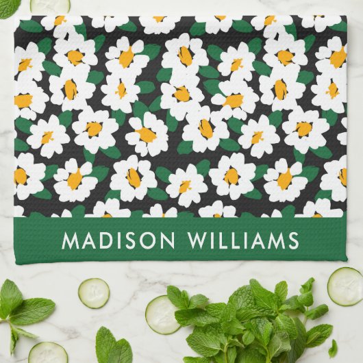 Monogram Blume Elegant Stilvolles Küchentuch (Gefaltet)