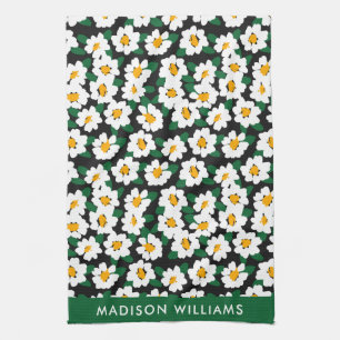 Monogram Blume Elegant Stilvolles Küchentuch