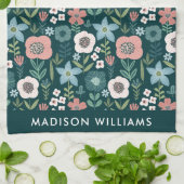 Monogram Blume Elegant Stilvolles Küchentuch (Gefaltet)