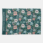 Monogram Blume Elegant Stilvolles Küchentuch (Horizontal)