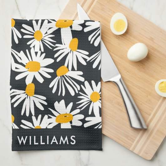 Monogram Blume Elegant Stilvolles Küchentuch (Viertel Falte)