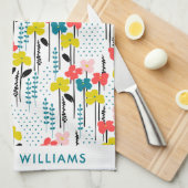 Monogram Blume Elegant Stilvolles Küchentuch (Viertel Falte)