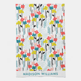 Monogram Blume Elegant Stilvolles Küchentuch