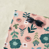 Monogram Blume Elegant Stylisches Strandtuch (Beispiel)