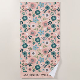 Monogram Blume Elegant Stylisches Strandtuch