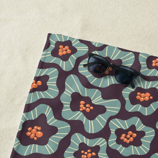 Monogram Blume Elegant Stylisches Strandtuch (Beispiel)