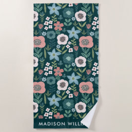 Monogram Blume Elegant Stylisches Strandtuch