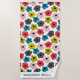 Monogram Blume Elegant Stylisches Strandtuch