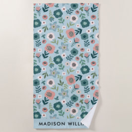 Monogram Blume Elegant Stylisches Strandtuch