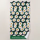 Monogram Blume Elegant Stylisches Strandtuch (Vorderseite)