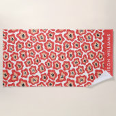 Monogram Blume Elegant Stylisches Strandtuch (Vorderseite)