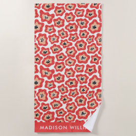 Monogram Blume Elegant Stylisches Strandtuch