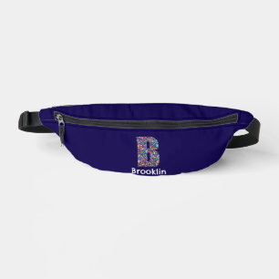 Monogram-Blume, farbiger Buchstabe B blau Bauchtasche