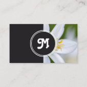Monogram Blume Florist Hochzeitsplaner grau Visitenkarte (Vorderseite)