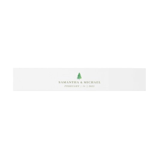 Monogram Blume Forest Tree Elegant Einladungsbanderole (Flach)