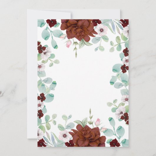 Monogram-Blume in Burgundy Elegante Engagement Par Einladung (Rückseite)