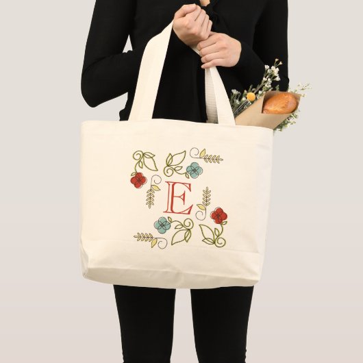 Monogram Blume Jumbo Tote Bag Stoffbeutel (Vorderseite (Produkt))