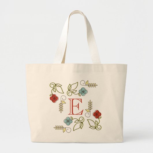 Monogram Blume Jumbo Tote Bag Stoffbeutel (Vorne)