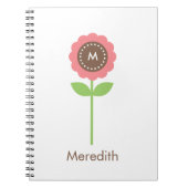 Monogram-Blume-Personalisiert-Notebook Notizblock (Vorderseite)
